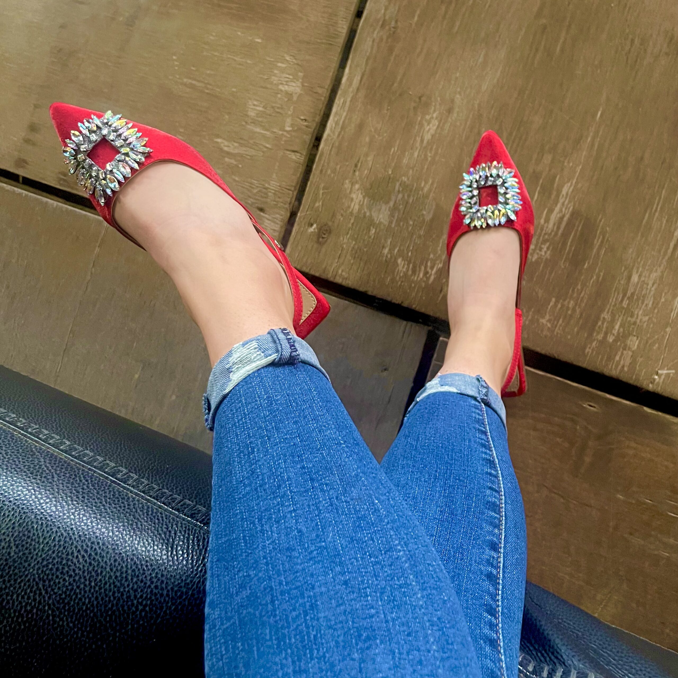 Flats Rojos Cristal