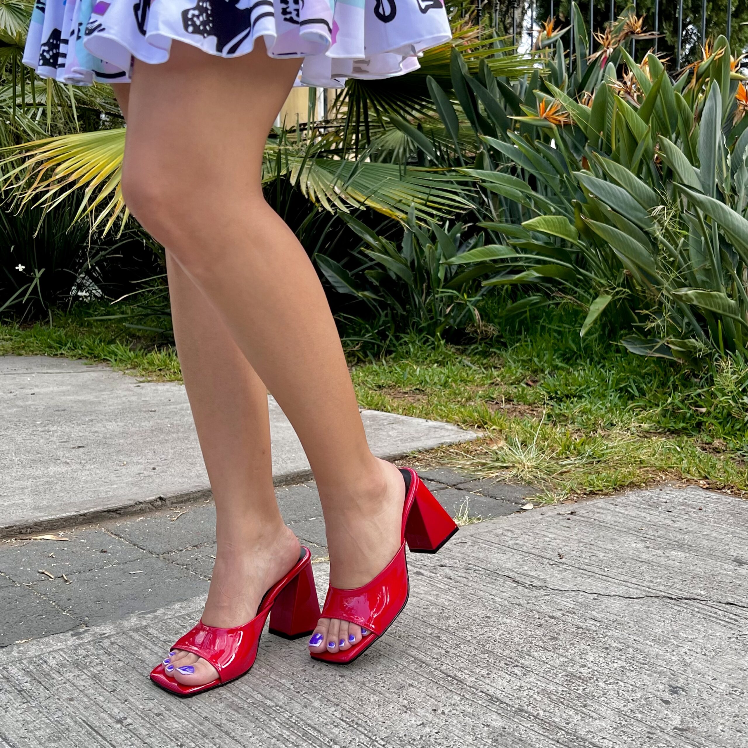 Zapatilla Charol Rojo